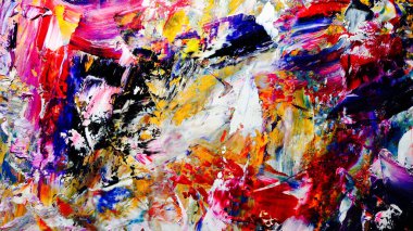 Renkli soyut arkaplan dokusu. Modern motif görsel sanat. Yağlı boya karışımı. Moda el boyama bezi. Duvar dekorasyonu ve Duvar arkaplan resimleri fikri.