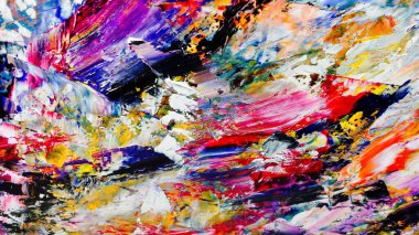 Renkli soyut arkaplan dokusu. Modern motif görsel sanat. Yağlı boya karışımı. Moda el boyama bezi. Duvar dekorasyonu ve Duvar arkaplan resimleri fikri.