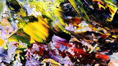 Renkli soyut arkaplan dokusu. Modern motif görsel sanat. Yağlı boya karışımı. Moda el boyama bezi. Duvar dekorasyonu ve Duvar arkaplan resimleri fikri.