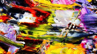 Renkli soyut arkaplan dokusu. Modern motif görsel sanat. Yağlı boya karışımı. Moda el boyama bezi. Duvar dekorasyonu ve Duvar arkaplan resimleri fikri.