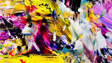 Renkli soyut arkaplan dokusu. Modern motif görsel sanat. Yağlı boya karışımı. Moda el boyama bezi. Duvar dekorasyonu ve Duvar arkaplan resimleri fikri.