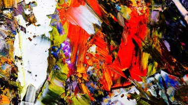 Renkli soyut arkaplan dokusu. Modern motif görsel sanat. Yağlı boya karışımı. Moda el boyama bezi. Duvar dekorasyonu ve Duvar arkaplan resimleri fikri.