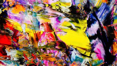 Renkli soyut arkaplan dokusu. Modern motif görsel sanat. Yağlı boya karışımı. Moda el boyama bezi. Duvar dekorasyonu ve Duvar arkaplan resimleri fikri.