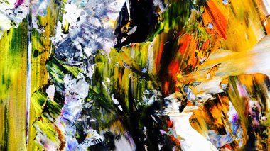 Renkli soyut arkaplan dokusu. Modern motif görsel sanat. Yağlı boya karışımı. Moda el boyama bezi. Duvar dekorasyonu ve Duvar arkaplan resimleri fikri.