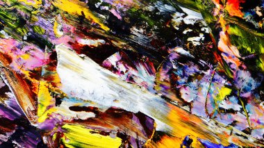 Renkli soyut arkaplan dokusu. Modern motif görsel sanat. Yağlı boya karışımı. Moda el boyama bezi. Duvar dekorasyonu ve Duvar arkaplan resimleri fikri.