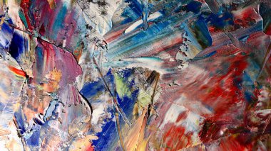 Renkli soyut arkaplan dokusu. Modern motif görsel sanat. Yağlı boya karışımı. Moda el boyama bezi. Duvar dekorasyonu ve Duvar arkaplan resimleri fikri.