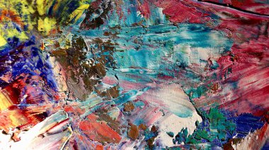 Renkli soyut arkaplan dokusu. Modern motif görsel sanat. Yağlı boya karışımı. Moda el boyama bezi. Duvar dekorasyonu ve Duvar arkaplan resimleri fikri.