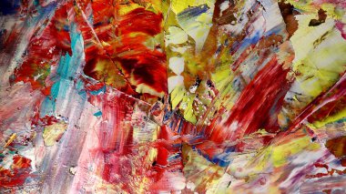 Renkli soyut arkaplan dokusu. Modern motif görsel sanat. Yağlı boya karışımı. Moda el boyama bezi. Duvar dekorasyonu ve Duvar arkaplan resimleri fikri.