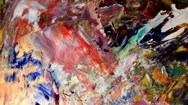 Renkli soyut arkaplan dokusu. Modern motif görsel sanat. Yağlı boya karışımı. Moda el boyama bezi. Duvar dekorasyonu ve Duvar arkaplan resimleri fikri.