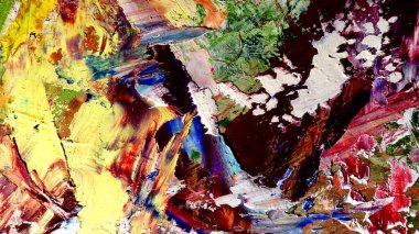 Renkli soyut arkaplan dokusu. Modern motif görsel sanat. Yağlı boya karışımı. Moda el boyama bezi. Duvar dekorasyonu ve Duvar arkaplan resimleri fikri.