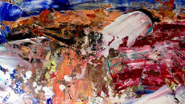 Renkli soyut arkaplan dokusu. Modern motif görsel sanat. Yağlı boya karışımı. Moda el boyama bezi. Duvar dekorasyonu ve Duvar arkaplan resimleri fikri.