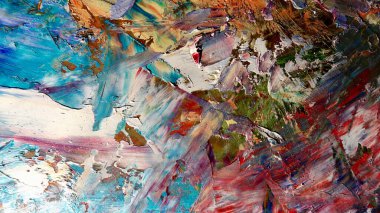 Renkli soyut arkaplan dokusu. Modern motif görsel sanat. Yağlı boya karışımı. Moda el boyama bezi. Duvar dekorasyonu ve Duvar arkaplan resimleri fikri.