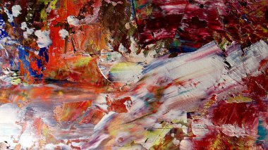 Renkli soyut arkaplan dokusu. Modern motif görsel sanat. Yağlı boya karışımı. Moda el boyama bezi. Duvar dekorasyonu ve Duvar arkaplan resimleri fikri.