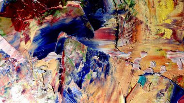 Renkli soyut arkaplan dokusu. Modern motif görsel sanat. Yağlı boya karışımı. Moda el boyama bezi. Duvar dekorasyonu ve Duvar arkaplan resimleri fikri.