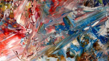 Renkli soyut arkaplan dokusu. Modern motif görsel sanat. Yağlı boya karışımı. Moda el boyama bezi. Duvar dekorasyonu ve Duvar arkaplan resimleri fikri.