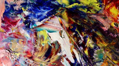 Renkli soyut arkaplan dokusu. Modern motif görsel sanat. Yağlı boya karışımı. Moda el boyama bezi. Duvar dekorasyonu ve Duvar arkaplan resimleri fikri.