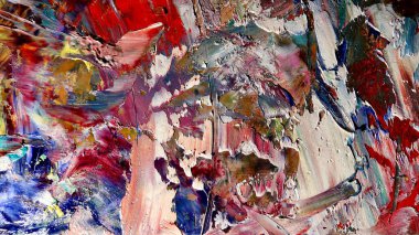 Renkli soyut arkaplan dokusu. Modern motif görsel sanat. Yağlı boya karışımı. Moda el boyama bezi. Duvar dekorasyonu ve Duvar arkaplan resimleri fikri.