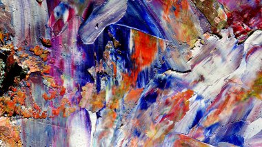 Renkli soyut arkaplan dokusu. Modern motif görsel sanat. Yağlı boya karışımı. Moda el boyama bezi. Duvar dekorasyonu ve Duvar arkaplan resimleri fikri.