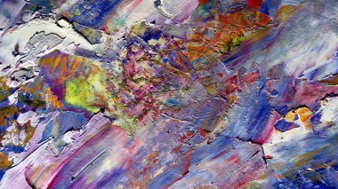 Renkli soyut arkaplan dokusu. Modern motif görsel sanat. Yağlı boya karışımı. Moda el boyama bezi. Duvar dekorasyonu ve Duvar arkaplan resimleri fikri.