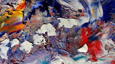 Renkli soyut arkaplan dokusu. Modern motif görsel sanat. Yağlı boya karışımı. Moda el boyama bezi. Duvar dekorasyonu ve Duvar arkaplan resimleri fikri.