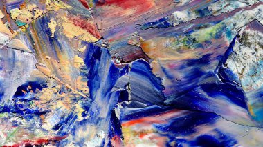 Renkli soyut arkaplan dokusu. Modern motif görsel sanat. Yağlı boya karışımı. Moda el boyama bezi. Duvar dekorasyonu ve Duvar arkaplan resimleri fikri.