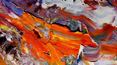 Renkli soyut arkaplan dokusu. Modern motif görsel sanat. Yağlı boya karışımı. Moda el boyama bezi. Duvar dekorasyonu ve Duvar arkaplan resimleri fikri.