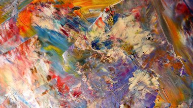 Renkli soyut arkaplan dokusu. Modern motif görsel sanat. Yağlı boya karışımı. Moda el boyama bezi. Duvar dekorasyonu ve Duvar arkaplan resimleri fikri.