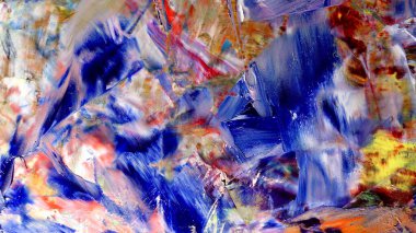 Renkli soyut arkaplan dokusu. Modern motif görsel sanat. Yağlı boya karışımı. Moda el boyama bezi. Duvar dekorasyonu ve Duvar arkaplan resimleri fikri.