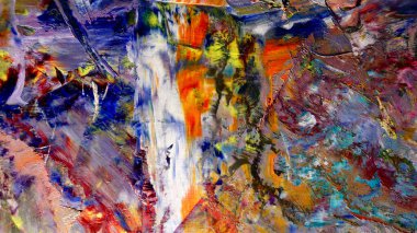 Renkli soyut arkaplan dokusu. Modern motif görsel sanat. Yağlı boya karışımı. Moda el boyama bezi. Duvar dekorasyonu ve Duvar arkaplan resimleri fikri.