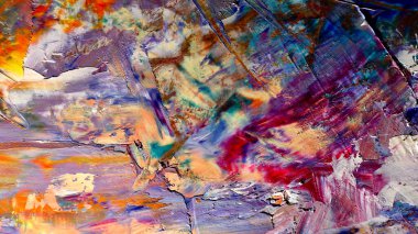 Renkli soyut arkaplan dokusu. Modern motif görsel sanat. Yağlı boya karışımı. Moda el boyama bezi. Duvar dekorasyonu ve Duvar arkaplan resimleri fikri.