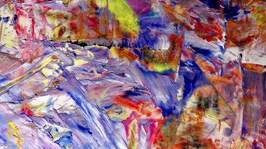 Renkli soyut arkaplan dokusu. Modern motif görsel sanat. Yağlı boya karışımı. Moda el boyama bezi. Duvar dekorasyonu ve Duvar arkaplan resimleri fikri.