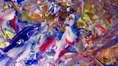 Renkli soyut arkaplan dokusu. Modern motif görsel sanat. Yağlı boya karışımı. Moda el boyama bezi. Duvar dekorasyonu ve Duvar resimleri fikri