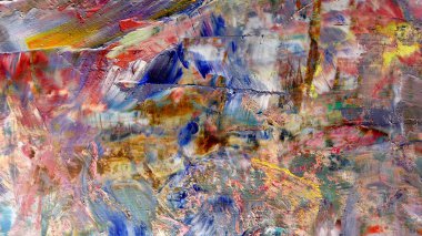 Renkli soyut arkaplan dokusu. Modern motif görsel sanat. Yağlı boya karışımı. Moda el boyama bezi. Duvar dekorasyonu ve Duvar resimleri fikri