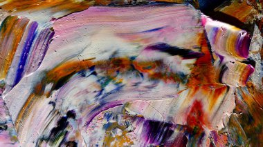 Renkli soyut arkaplan dokusu. Modern motif görsel sanat. Yağlı boya karışımı. Moda el boyama bezi. Duvar dekorasyonu ve Duvar arkaplan resimleri fikri.