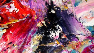 Renkli soyut arkaplan dokusu. Modern motif görsel sanat. Yağlı boya karışımı. Moda el boyama bezi. Duvar dekorasyonu ve Duvar arkaplan resimleri fikri.