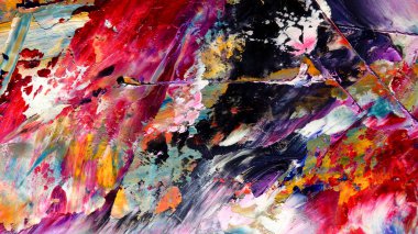 Renkli soyut arkaplan dokusu. Modern motif görsel sanat. Yağlı boya karışımı. Moda el boyama bezi. Duvar dekorasyonu ve Duvar arkaplan resimleri fikri.