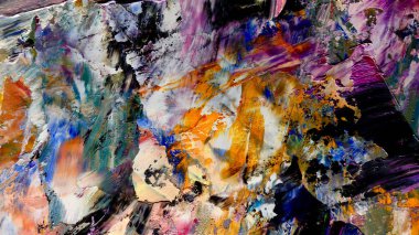 Renkli soyut arkaplan dokusu. Modern motif görsel sanat. Yağlı boya karışımı. Moda el boyama bezi. Duvar dekorasyonu ve Duvar arkaplan resimleri fikri.