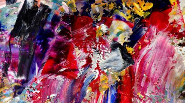 Renkli soyut arkaplan dokusu. Modern motif görsel sanat. Yağlı boya karışımı. Moda el boyama bezi. Duvar dekorasyonu ve Duvar arkaplan resimleri fikri.