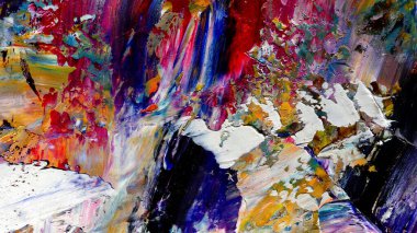 Renkli soyut arkaplan dokusu. Modern motif görsel sanat. Yağlı boya karışımı. Moda el boyama bezi. Duvar dekorasyonu ve Duvar arkaplan resimleri fikri.