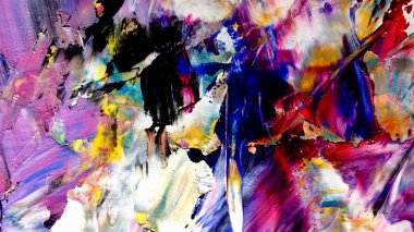 Renkli soyut arkaplan dokusu. Modern motif görsel sanat. Yağlı boya karışımı. Moda el boyama bezi. Duvar dekorasyonu ve Duvar arkaplan resimleri fikri.