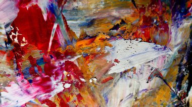 Renkli soyut arkaplan dokusu. Modern motif görsel sanat. Yağlı boya karışımı. Moda el boyama bezi. Duvar dekorasyonu ve Duvar arkaplan resimleri fikri.