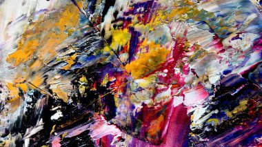 Renkli soyut arkaplan dokusu. Modern motif görsel sanat. Yağlı boya karışımı. Moda el boyama bezi. Duvar dekorasyonu ve Duvar arkaplan resimleri fikri.