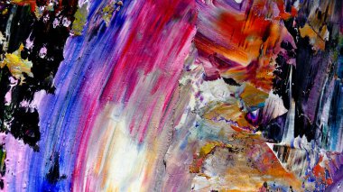 Renkli soyut arkaplan dokusu. Modern motif görsel sanat. Yağlı boya karışımı. Moda el boyama bezi. Duvar dekorasyonu ve Duvar arkaplan resimleri fikri. 