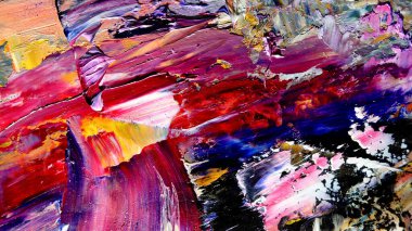 Renkli soyut arkaplan dokusu. Modern motif görsel sanat. Yağlı boya karışımı. Moda el boyama bezi. Duvar dekorasyonu ve Duvar arkaplan resimleri fikri. 