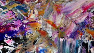 Renkli soyut arkaplan dokusu. Modern motif görsel sanat. Yağlı boya karışımı. Moda el boyama bezi. Duvar dekorasyonu ve Duvar arkaplan resimleri fikri. 