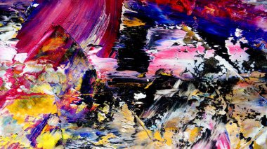 Renkli soyut arkaplan dokusu. Modern motif görsel sanat. Yağlı boya karışımı. Moda el boyama bezi. Duvar dekorasyonu ve Duvar arkaplan resimleri fikri. 