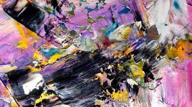 Renkli soyut arkaplan dokusu. Modern motif görsel sanat. Yağlı boya karışımı. Moda el boyama bezi. Duvar dekorasyonu ve Duvar arkaplan resimleri fikri. 