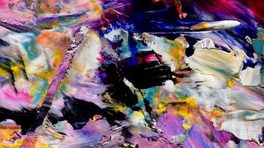 Renkli soyut arkaplan dokusu. Modern motif görsel sanat. Yağlı boya karışımı. Moda el boyama bezi. Duvar dekorasyonu ve Duvar arkaplan resimleri fikri.