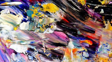 Renkli soyut arkaplan dokusu. Modern motif görsel sanat. Yağlı boya karışımı. Moda el boyama bezi. Duvar dekorasyonu ve Duvar arkaplan resimleri fikri.