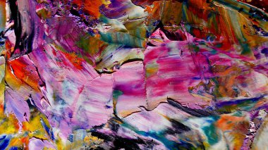 Renkli soyut arkaplan dokusu. Modern motif görsel sanat. Yağlı boya karışımı. Moda el boyama bezi. Duvar dekorasyonu ve Duvar arkaplan resimleri fikri.